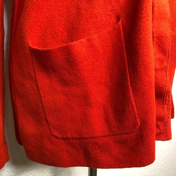 Cabi Passage red mixed ribbed knit snap front v neck cardigan size Medium #3888 - Picture 4 of 14